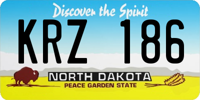 ND license plate KRZ186