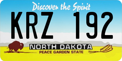 ND license plate KRZ192