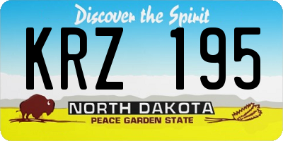 ND license plate KRZ195