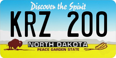 ND license plate KRZ200