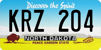 ND license plate KRZ204