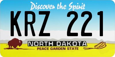 ND license plate KRZ221
