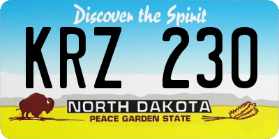 ND license plate KRZ230