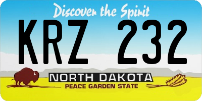 ND license plate KRZ232