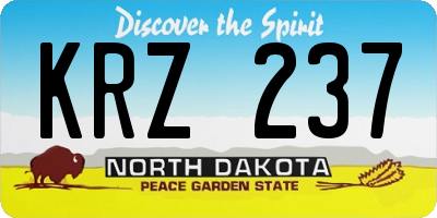 ND license plate KRZ237