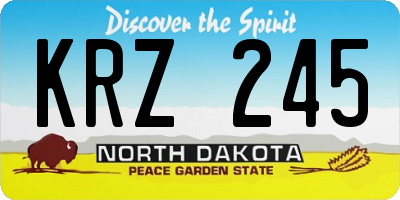 ND license plate KRZ245