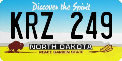 ND license plate KRZ249