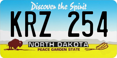 ND license plate KRZ254