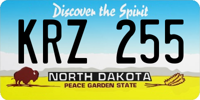 ND license plate KRZ255