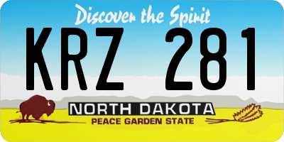 ND license plate KRZ281