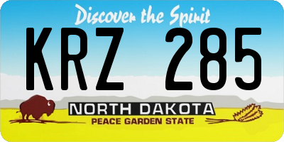 ND license plate KRZ285
