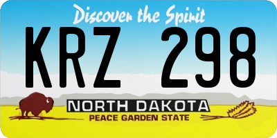 ND license plate KRZ298