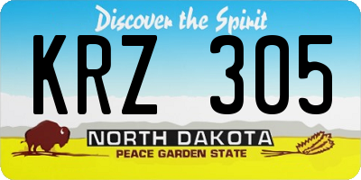ND license plate KRZ305