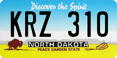 ND license plate KRZ310