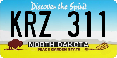 ND license plate KRZ311