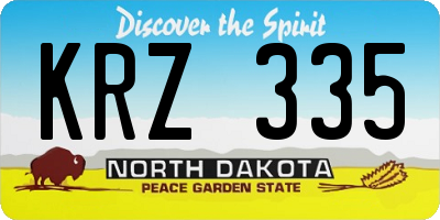 ND license plate KRZ335