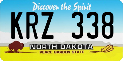 ND license plate KRZ338