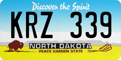 ND license plate KRZ339
