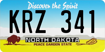 ND license plate KRZ341