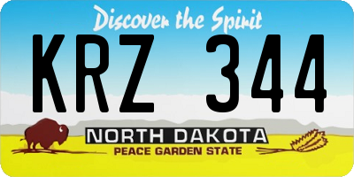 ND license plate KRZ344
