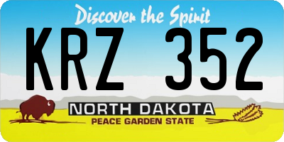 ND license plate KRZ352