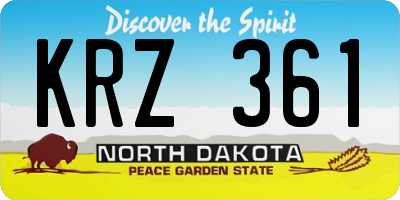 ND license plate KRZ361