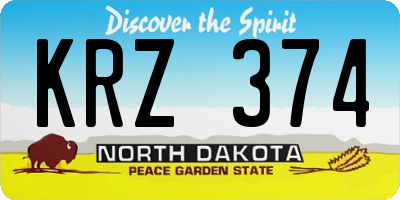 ND license plate KRZ374