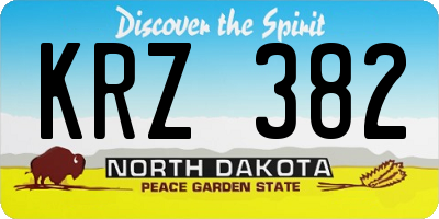 ND license plate KRZ382