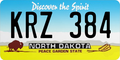 ND license plate KRZ384