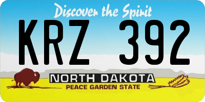 ND license plate KRZ392