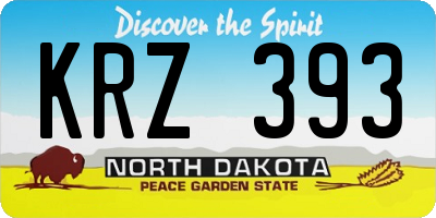 ND license plate KRZ393