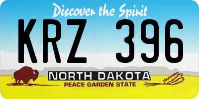ND license plate KRZ396