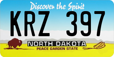 ND license plate KRZ397