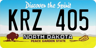 ND license plate KRZ405
