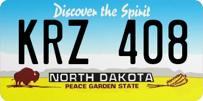 ND license plate KRZ408