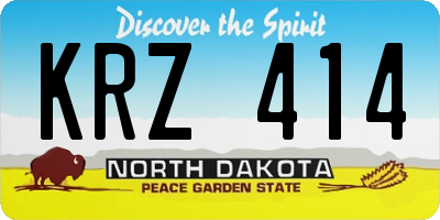 ND license plate KRZ414