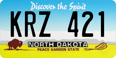 ND license plate KRZ421