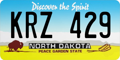 ND license plate KRZ429