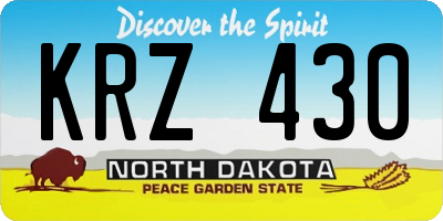 ND license plate KRZ430