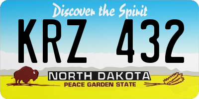 ND license plate KRZ432