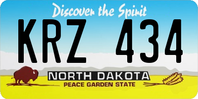 ND license plate KRZ434