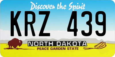 ND license plate KRZ439