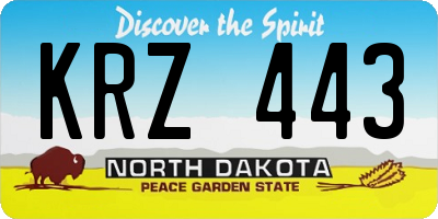 ND license plate KRZ443