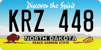 ND license plate KRZ448