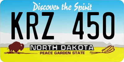 ND license plate KRZ450