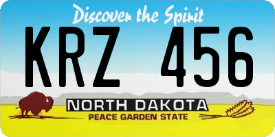 ND license plate KRZ456