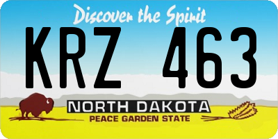 ND license plate KRZ463