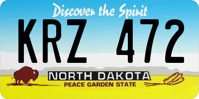 ND license plate KRZ472