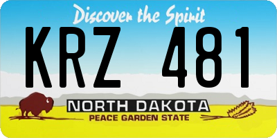 ND license plate KRZ481