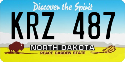 ND license plate KRZ487